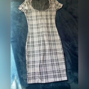 Papaya Gray Plaid Dress